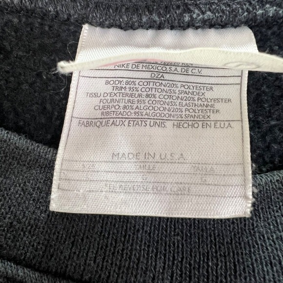 VTG Nike Sweater Men Large Black 80s Swoosh Embroidered Check Made in USA Cotton - Picture 5 of 13
